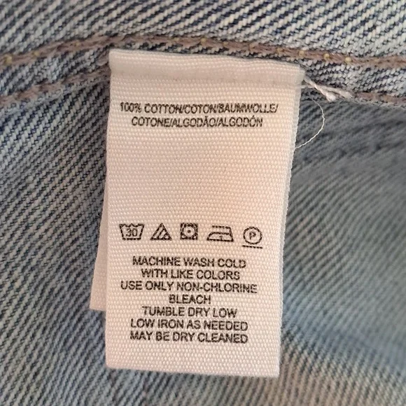 FREE PEOPLE Womens Light Distressed‎ Wash Pleated Denim Jean Jacket Zipper SM - Picture 8 of 9